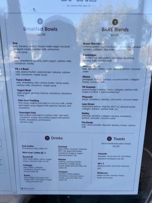Menu photo 2 Bare Bowls Palo Alto, CA Menu photo 2 Bare Bowls Palo Alto, CA