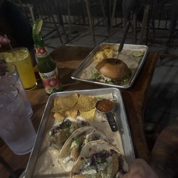 Industry - Fish tacos are bomb, also industry burger is dope ! - New American Near Me - San Marcos, Texas