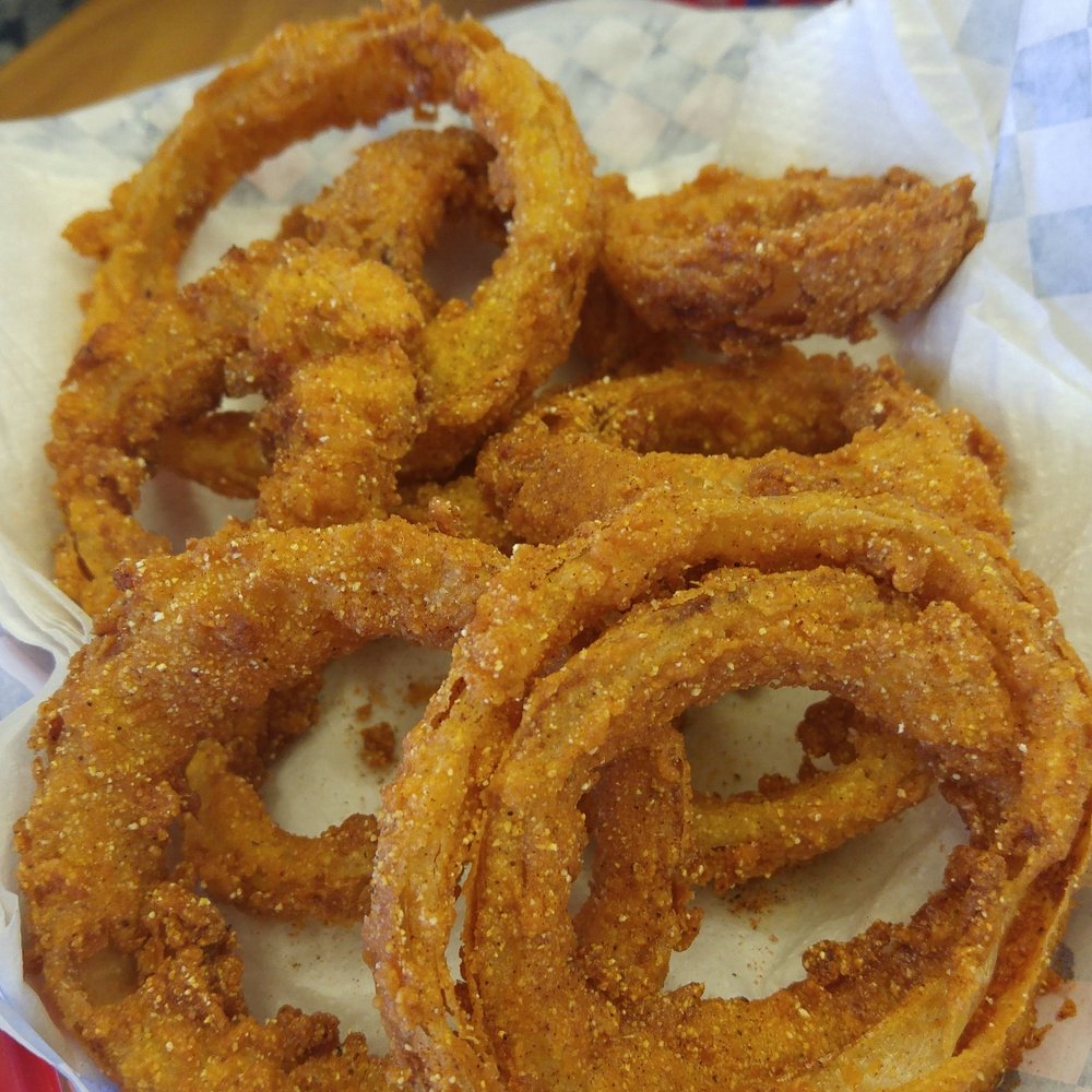 Rocket Burger & Subs - Corn meal battered onion rings... I love onions! - Burgers Near Me - Phoenix, Arizona Rocket Burger & Subs - Corn meal battered onion rings... I love onions! - Burgers Near Me - Phoenix, Arizona