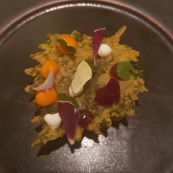 Indian Accent - shiso leaf chaat, mint, tamarind, white peas - Indian Near Me - New York, New York
