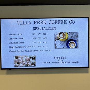 Villa Perk Coffee - So many different flavors of lattes to choose from! - Coffee & Tea Near Me - Villa Park, Illinois