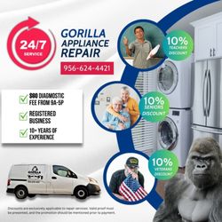 Gorilla Appliance Repair - Discounts and price transparency