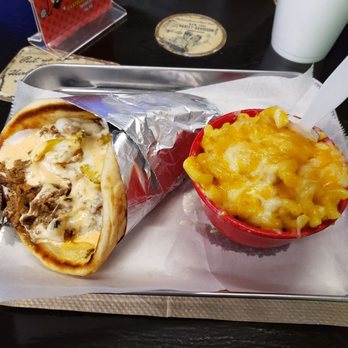 Pita Wheel - Cheech and Chong Philly and Mac and Cheese. So good. - Food Trucks Near Me - Dallas, North Carolina