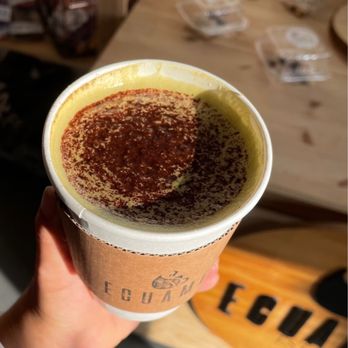 Ecuamex - A dash of Abuelita chocolate (melting) topped my hot matcha peppermint latte, which made it even yummier to gulp. - Coffee & Tea Near Me - Downey, California Ecuamex - A dash of Abuelita chocolate (melting) topped my hot matcha peppermint latte, which made it even yummier to gulp. - Coffee & Tea Near Me - Downey, California