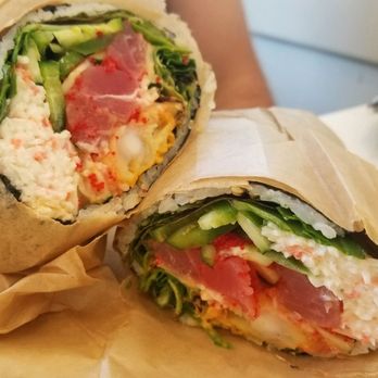 Poke Fix - Flamin Tuna Burrito with added shrimp tempera - Sushi Bars Near Me - Sacramento, California Poke Fix - Flamin Tuna Burrito with added shrimp tempera - Sushi Bars Near Me - Sacramento, California
