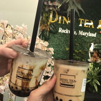Ding Cafe - Monster boba latte (left) and Hokkaido Oolong milk tea (right) - Coffee & Tea Near Me - Rockville, Maryland Ding Cafe - Monster boba latte (left) and Hokkaido Oolong milk tea (right) - Coffee & Tea Near Me - Rockville, Maryland