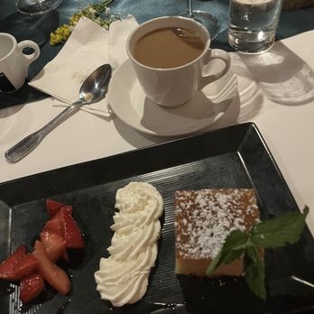 Chart House - Almond cake with berries and cream. - Seafood Near Me - Jacksonville, Florida