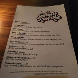 snacks menu