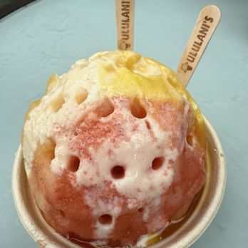 Ululani’s Hawaiian Shave Ice - I wish I could remember what flavorings it was. Yes, to ice cream and snow capped. - Ice Cream & Frozen Yogurt Near Me - Honolulu, Hawaii Ululani’s Hawaiian Shave Ice - I wish I could remember what flavorings it was. Yes, to ice cream and snow capped. - Ice Cream & Frozen Yogurt Near Me - Honolulu, Hawaii