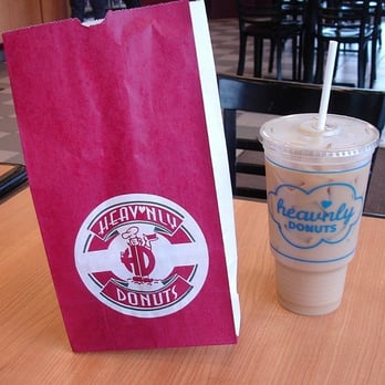 Heav'nly Donuts - a paper bag and a drink - Donuts Near Me - Haverhill, Massachusetts