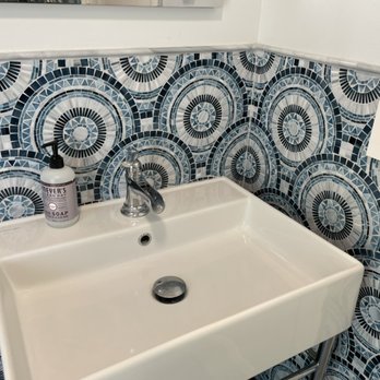 Dejer Tile - Glass mosaic Wainscot - Tiling Near Me