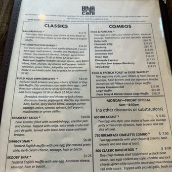 Baja Cafe - Menu - Breakfast & Brunch Near Me - Tucson, Arizona Baja Cafe - Menu - Breakfast & Brunch Near Me - Tucson, Arizona