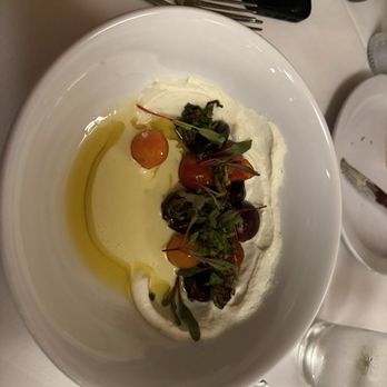 Gather55 - Cherry tomato and bing cherry salad . With whipped ricotta - New American Near Me - Hartford, Connecticut