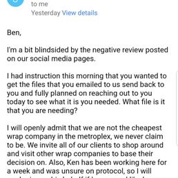Jordan the manager is trying to extort us to remove our reviews otherwise he will not send us our designs. Jordan the manager is trying to extort us to remove our reviews otherwise he will not send us our designs.