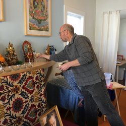 Atisha Kadampa Buddhist Center - Making daily shrine offerings.