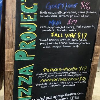 Pizza Project - Menu - Pizza Near Me - Boston, Massachusetts