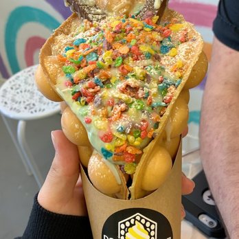 Double Three - Green Tea Ice Cream with Condensed Milk, Fruity Pebbles and Kit Kats! - Ice Cream & Frozen Yogurt Near Me - Honolulu, Hawaii