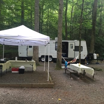 DeSoto Falls - We didn't bring tent so used tent area for extra tables - Hiking Near Me - Dahlonega, Georgia