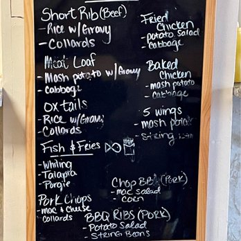 BJ's Restaurant - a menu on a blackboard - Soul Food Near Me - Beacon, New York