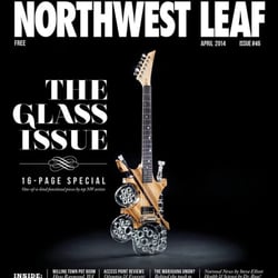 The Boro School - Nate Dizzle's SwissGuitar on the cover of April's issue of Northwest Leaf.