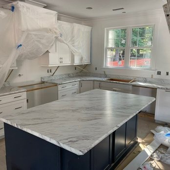 Walsh Tops - New construction with Wilsonart Calcutta Marble 4925-07 with applied crescent edge, can you believe these are laminate countertops? - Countertop Installation Near Me - Chesapeake, Virginia Walsh Tops - New construction with Wilsonart Calcutta Marble 4925-07 with applied crescent edge, can you believe these are laminate countertops? - Countertop Installation Near Me - Chesapeake, Virginia