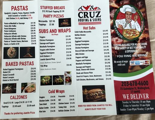 Menu photo 2 Juanitos Pizza Express Wallingford, CT