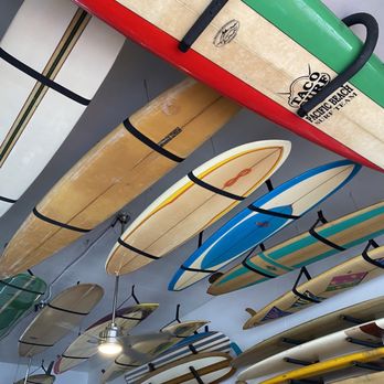 Taco Surf PB - Inside: Surfboards on the ceiling - Breakfast & Brunch Near Me - San Diego, California Taco Surf PB - Inside: Surfboards on the ceiling - Breakfast & Brunch Near Me - San Diego, California