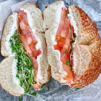The Posh Bagel - Bagel with Cream Cheese + tomato + sprouts - Sandwiches Near Me - San Francisco, California