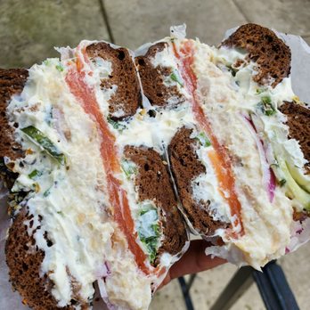 Bart's Bagels - Rosenberg on pumpernickel everything - Bagels Near Me - Philadelphia, Pennsylvania