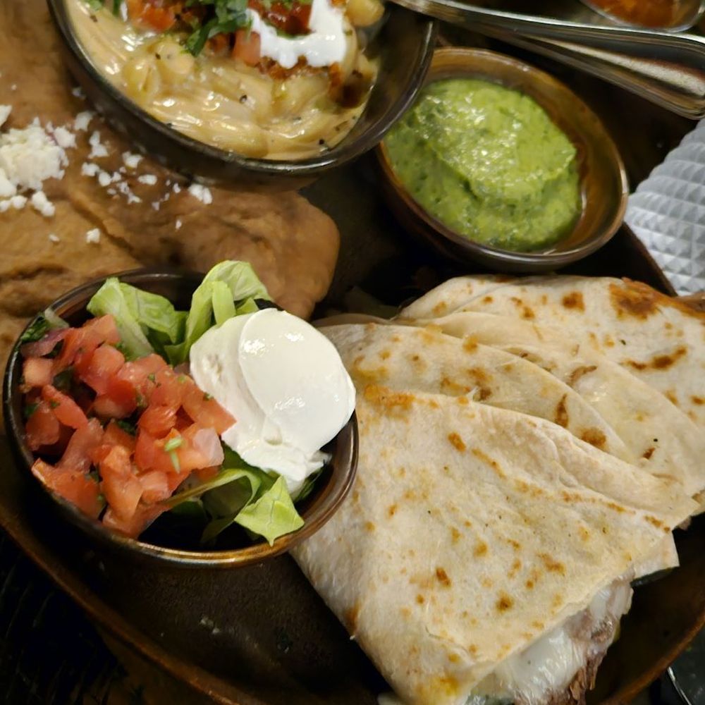 Cactus Canyon - Brisket quesadillas with chorizo mac&cheese side - Tex-Mex Near Me - Argyle, Texas