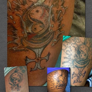 Seattle Ink & Oil - Biggest photo is Chris' finishing touch and work on my tattoo. His additions are fabulous. Smaller photos show the stages. - Tattoo Near Me - Seattle, Washington Seattle Ink & Oil - Biggest photo is Chris' finishing touch and work on my tattoo. His additions are fabulous. Smaller photos show the stages. - Tattoo Near Me - Seattle, Washington