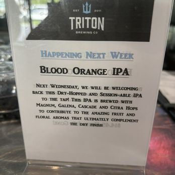 Triton Brewing Company - Tapping the weekend of May 4th. They said this goes quick and once it's gone, it's gone - Breweries Near Me - Indianapolis, Indiana Triton Brewing Company - Tapping the weekend of May 4th. They said this goes quick and once it's gone, it's gone - Breweries Near Me - Indianapolis, Indiana