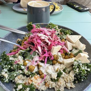 Communitea Cafe - Kale Caesar with tofu - Gluten-Free Near Me - Canmore, Alberta