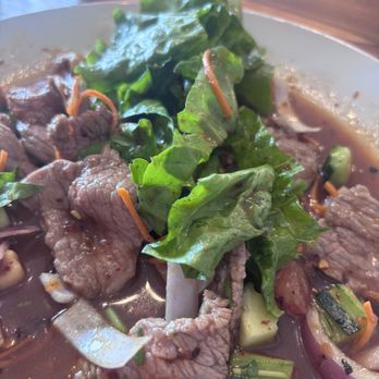 Tong Thai Bistro - Beef Salad is so fresh! I did ask for a fresh slice of lime on the side too! The beef texture is so moist - Thai Near Me - Folsom, California