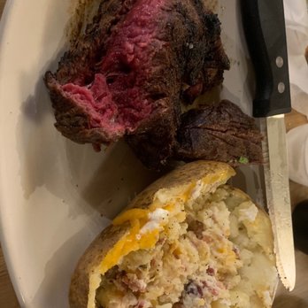 Ribeyes Steakhouse - 8 oz ribeye and loaded baked potato - Steakhouses Near Me - Henderson, North Carolina Ribeyes Steakhouse - 8 oz ribeye and loaded baked potato - Steakhouses Near Me - Henderson, North Carolina