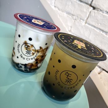 Noon Tea Creperie - Brown Sugar Boba Ceylon Milk Tea 16oz and Cold Brew Jasmine Green Tea (16oz/22oz) with Boba. - Desserts Near Me - Madison, New Jersey Noon Tea Creperie - Brown Sugar Boba Ceylon Milk Tea 16oz and Cold Brew Jasmine Green Tea (16oz/22oz) with Boba. - Desserts Near Me - Madison, New Jersey