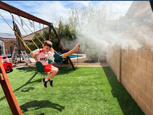 Keep Your Backyard Cool! - Turn your backyard or your establishmant into an oasis with a high quality, high pressure misting system.  With the right application you can drop your outside temperature up to
30 degrees!