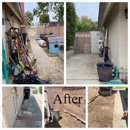 Before and after the hauling away. They even cleaned up when they were done!!!! So impressed. Before and after the hauling away. They even cleaned up when they were done!!!! So impressed.