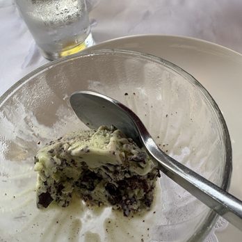 Cafe Luxembourg - Mint chip ice cream ... check out the chocolate to ice cream ratio! This is the best mint chip ice cream EVER! - New American Near Me - New York, New York