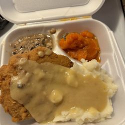 Sharon's Cafe - Country fried steaks , mash , yams , black eyed peas