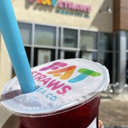 Fat Straws Boba & Mochi Donuts - Raspberry fruit tea