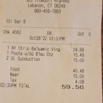 Roberto's Log Cabin - two entrees, 2 beers - Pizza Near Me - Lebanon, Connecticut