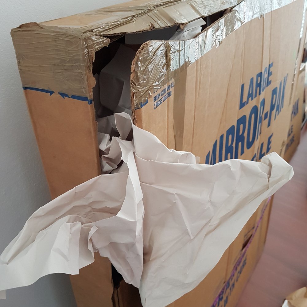 Rainier Overseas Movers - Expensive framed art arrived at delivery like this! - Movers Near Me - Newcastle, Washington Rainier Overseas Movers - Expensive framed art arrived at delivery like this! - Movers Near Me - Newcastle, Washington