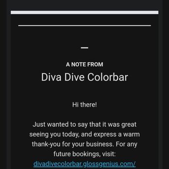 The Diva Dive Color Bar & Studio - Thanks for your business? It was great seeing you? - Hair Extensions Near Me - Belton, Texas