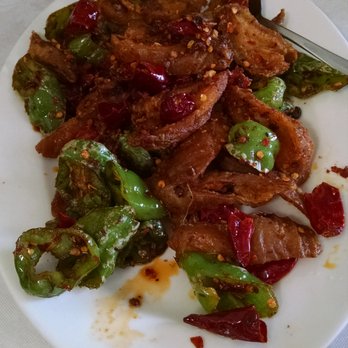 Dumpling House - Crispy spicy pork intestines. AKA spicy oily pork rinds. - Szechuan Near Me - Milford, Connecticut