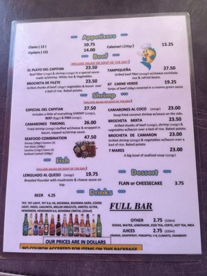 Menu photo 2 Casa del Capitán Puerto Peñasco, SON