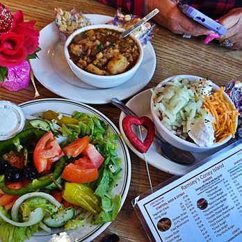 Ramsey's Coney Island - a plate of salad and a bowl of soup - American Near Me - Southgate, Michigan Ramsey's Coney Island - a plate of salad and a bowl of soup - American Near Me - Southgate, Michigan
