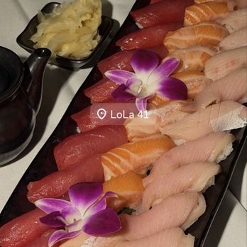 Lola 41 Palm Beach - Nigiri (Tuna, salmon, yellowtail) - AMAZING - Seafood Near Me - Palm Beach, Florida Lola 41 Palm Beach - Nigiri (Tuna, salmon, yellowtail) - AMAZING - Seafood Near Me - Palm Beach, Florida