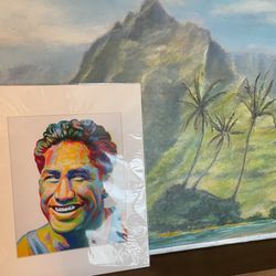 Brilhante Picture Framing - "Duke" by David Friedman next to "Three Palms" by P.B. Samulski