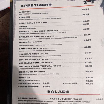 Samurai Sushi - Menu - Sushi Bars Near Me - Hanford, California Samurai Sushi - Menu - Sushi Bars Near Me - Hanford, California